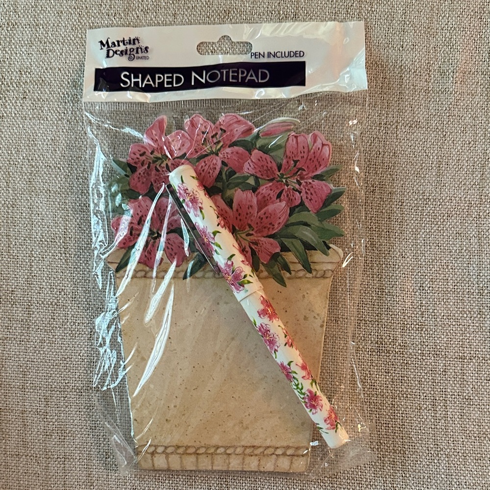Martin Designs Floral Notepad with Pen